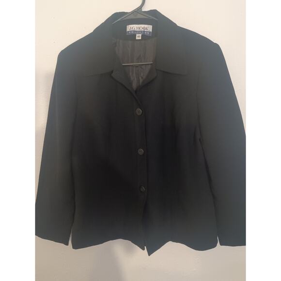 J.G. Hook Collection Black Blazer Jacket Size 10 Classic Career Polyester - Picture 1 of 4